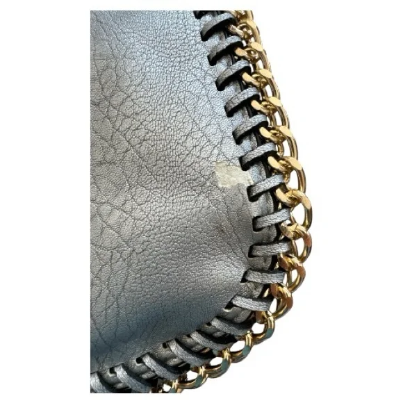 Silver & Gold Tone Chain-Trimmed Shoulder Bag - Picture 9 of 11